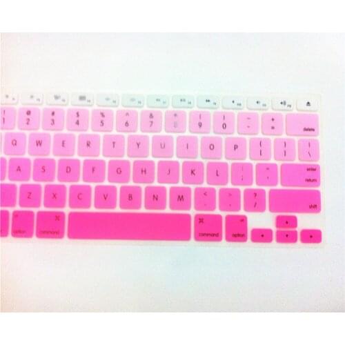 2015 new Gradient Pink Rainbow US Silicone Keyboard Protector Cover Skin film for MacBook Pro 13 15 17 Air Retina 13" MEAFO