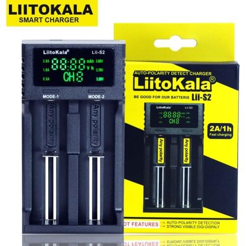 2021 Liitokala Lii-S2 LCD 3.7V 18650 18350 18500 16340 21700 20700B 20700 14500 26650 1.2V AA AAA NiMH lithium-battery Charger