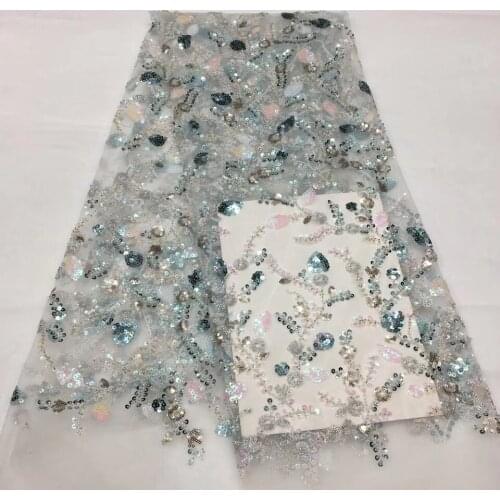 2021 Latest Nigeria Sequin Lace Fabric High Quality Tulle African Lace Fabric Wedding French Tulle Lace Fabric XX38931