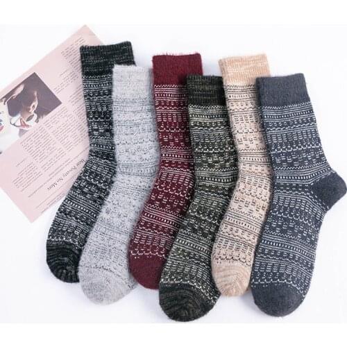 3Pairs/Lot New Winter Men Socks High Quality Thick Warm Wool Socks Vintage Christmas Socks Colorful Socks Gift Free Size ZB8033