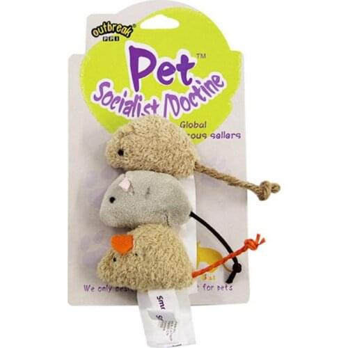 Dorakitten 3Pcs Cat Mice Toys Interactive Bite-Resistant Plush Cat Interactive Toys Cat Chew Toys Pet Supplies Cat Teeth Toys