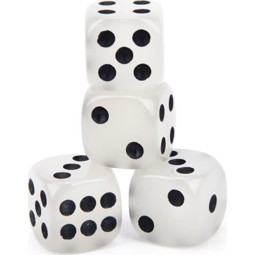 4PCS Night Bar KTV Entertainment Game Dice Fillet Black Pips Luminous Dice Night Light Luminous Toy Fun Board Game 14mm