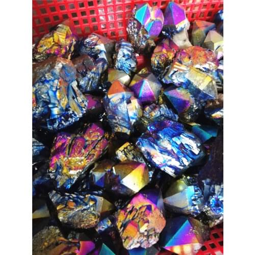 500g WholesaleWhite Angel Aura BIG Quartz Point Electroplated Crystal Cluster