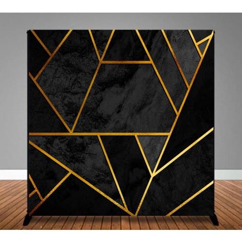 BEIPOTO Abstract poster with golden lines and black geometric pattern background photography backdrops photo booth props B-863