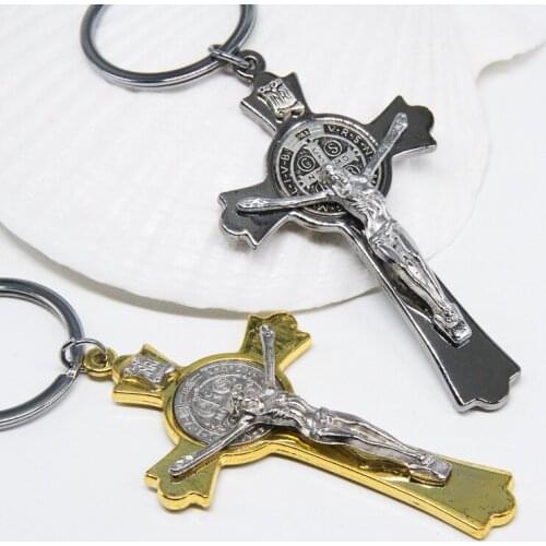 Charm Jesus Cross Alloy Pendant Keychains Creative Jesus Keyring Accessory Bag Car Key Chains Rings Holder Men Women Jewelry