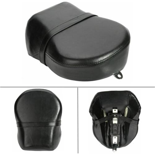 Motorcycle Black Leather Rear Pillion Passenger Seat Pad Cushion For Harley Sportster XL 883 1200 2007-2015