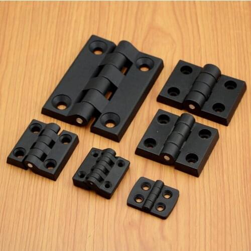 4pcs Black Strong Plastic Butt Hinge Door Bearing Industrial Equipment Electric cabinet fixed Hinges Furniture fittings hardware