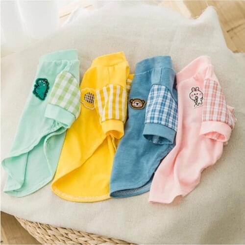 Pet Clothes for Small Dog Cat Vest Thin Breathable Cartoon T-shirt for Spring and Summer Chihuahua Teddy Clothing