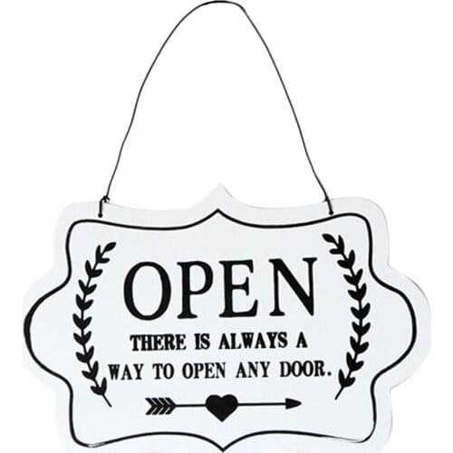Double Sided OPEN/CLOSE Wooden Plaque Sign Door Hanging Plaque Decoration