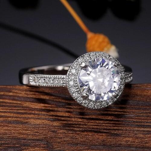 CAOSHI Elegant Womens Wedding Rings Exquisite Brilliant Crystal Bridal Wedding Accessories Delicate Jewelry Female Chic Gift