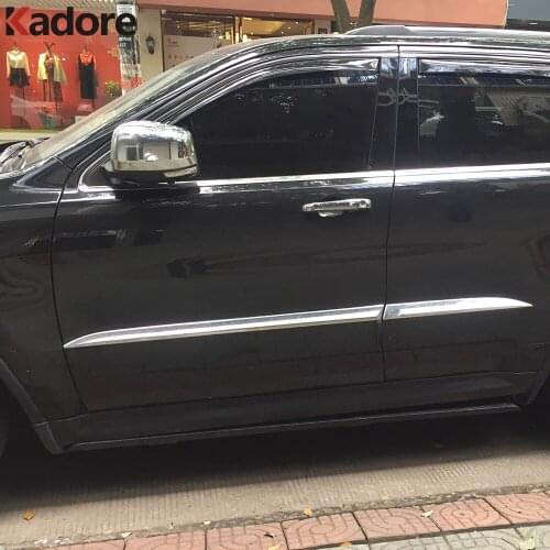 Side Door Body Trim For Jeep Grand Cherokee 2014 2015 ABS Chrome Door Decoration Strip Stickers Car Styling Accessories 4pcs