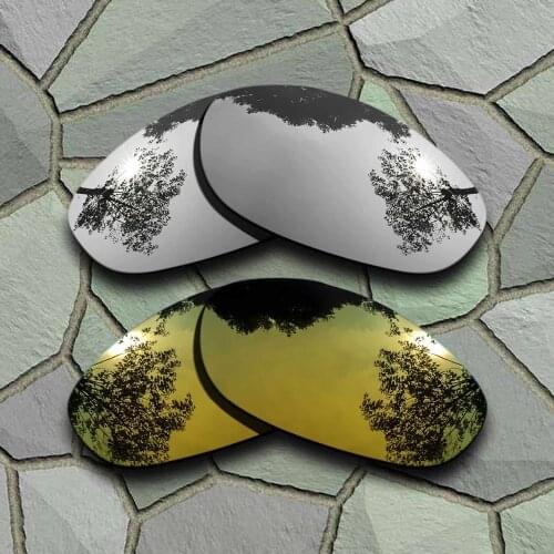 Chrome&Yellow Golden Sunglasses Polarized Replacement Lenses for Oakley Monster Dog