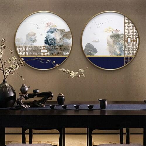 Traditional Chinese Style Landscape Mountain Wall Art Pictures Posters Prints For Living Room Home Office Canvas Paintings Decor