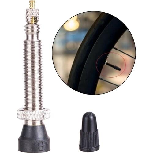 Metal Bike Tubeless Tire Valve Mountain Road Bicycle Vacuum Tyre Repair Extend 45mm Presta Valve Stem Replacement & Cap