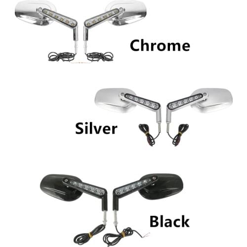 Motorcycle Muscle Rear View Mirrors LED Turn Signals For Harley V-Rod VRSCF 2009-2017 16