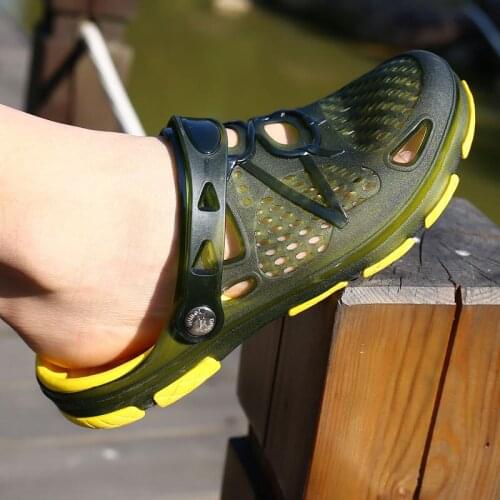 Men Summer Slipper Shoes Mens Platform Non-Slip Porous Shoes Casual Slipper Breathable Beach Shoes Sandals Hot Slae slippers