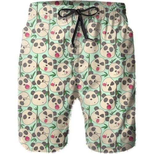 Cartoon Panda Mens beach shorts Quick dry travel swimsuit swimming trunks surf pants slacks mountain sports pants pants shorts
