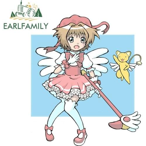 EARLFAMILY 13cm x 11.2cm for Cardcaptor Sakura Waterproof Decal Scratch-proof Anime Fine Personality Camper Vehicle Car Stickers