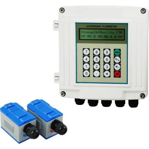 Wall mounted clamp on 4-20mA analog output ultrasonic water flowmeter TUF-2000SW TS-2 DN25-100mm ultrasonic flow meter