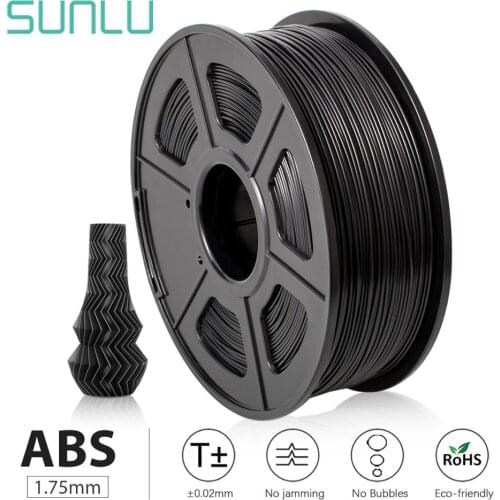 SUNLU ABS 3D Printer Filament 1kg 1.75mm Tolerance 0.02mm for FDM 3D Printing Pen 100% No Bubble Sublimatiion Blanks Material