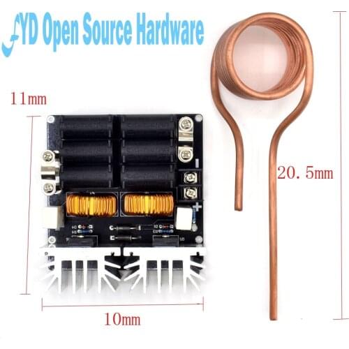Low ZVS 12-48V 20A 1000W Low Voltage Induction Heating Board High Frequency Induction Heating Machine Module