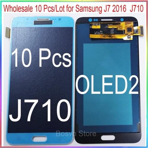 Wholesale 10 Pcs/Lot for Samsung J7 2016 J710 LCD Screen display with touch Digitizer assembly OLED2