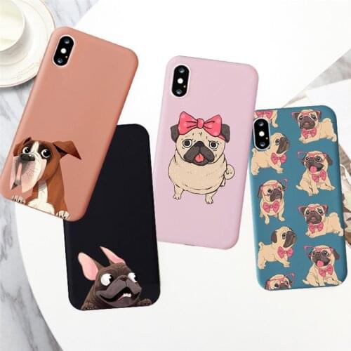 Couple Phone Case for IPhone 11 Pro X XR XS MAX 8 7 Pug Dog French Bulldog Silicone Soft Case for IPhone 8 7 6 Plus Lover Cover