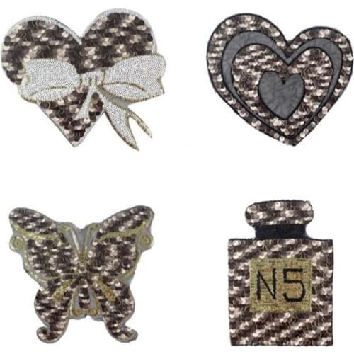 Sequins Patches DIY Patches Sew-on Embroidered lace Patch Motif Applique Sticker For Cloth