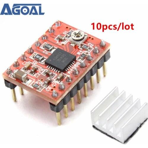10Pcs/lot 3D Printer A4988 Reprap Stepping Stepper Step Motor Driver Module board with Heatsink