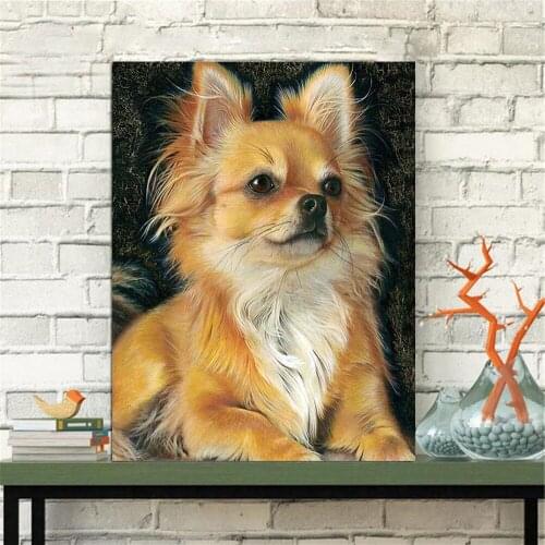 Full Drill Square 5D Diy Diamond Painting Chihuahua dog Diamond Embroidery Cross Stitch rhinestones paintings by number TY415