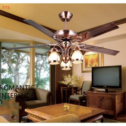 Ceiling fan lamp 109 restaurant nostalgic fisherman lamp ceiling fan lamp European retro restaurant with lamp iron leaf fan lamp