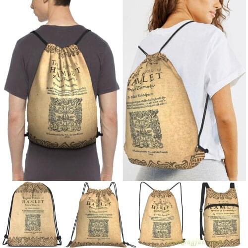 Shakespeare Hamlet 1603 Women Drawstring Sackpack Gym Bags Men Outdoor Travel Backpacks For Training Fitness Swimming Bag