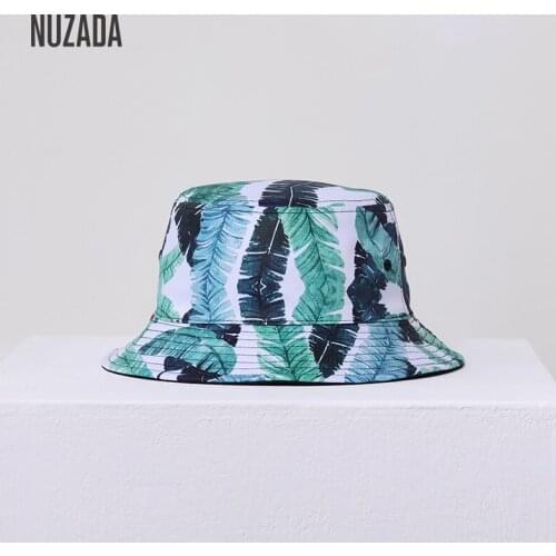 NUZADA Brand Hat Printing Men Women Bucket Hat Couple Spring Summer Caps Double Sided Can Be Worn Fisherman Hats