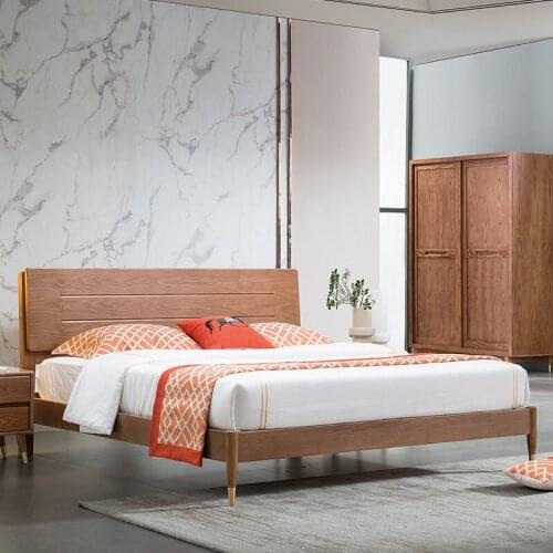 Nordic ash wood bed 1.5 m double solid wood bed 1.8 m modern simple solid wood bed