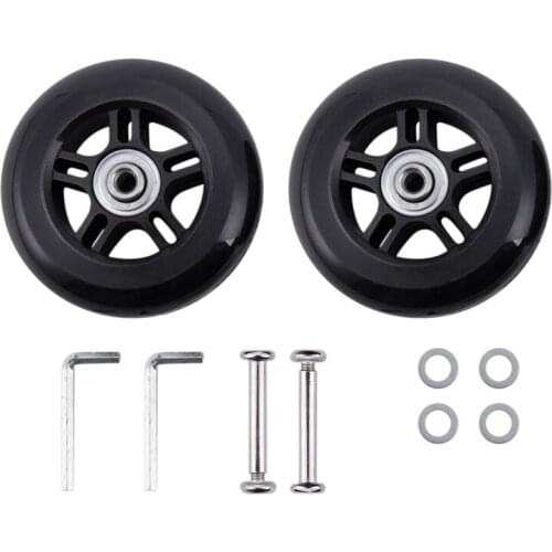2 Set Luggage Suitcase Replacement Wheels Axles and Wrench Repair set 84*24mm