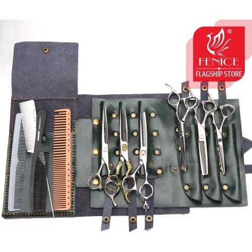 Fenice Hair Scissors Bags Handbag Leather 4 Colors Rolling Bags 6 Scissors Holster High Quality Barber Tools Bag Scissors Pouch