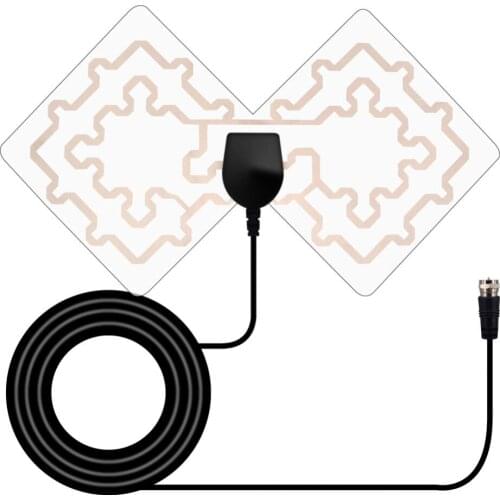 TV Antenna Indoor HDTV Antenna 50 Mile Range with Detachable Amplifier Signal Booster for The Best Reception On Both UHF And VHF