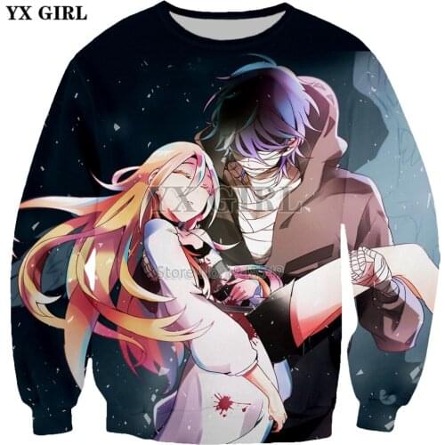 YX GIRL 2018 most popular 3d Sweatshirt Game Angels of Death Character Print Mens Womens casual Long sleeve pullover