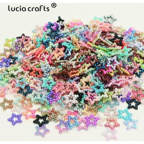 100pcs 12mm Star Pentagram Shape Flatback Pearl Imitation Pearl Resin Loose Beads DIY jewelry making Scrapbook Decor F1119