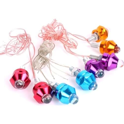 2Pcs 12V LED Motorcycle Flashers 4 Color Strobe Flash Bullet Safety White Lights Decoration Lamp Warning Brake Light