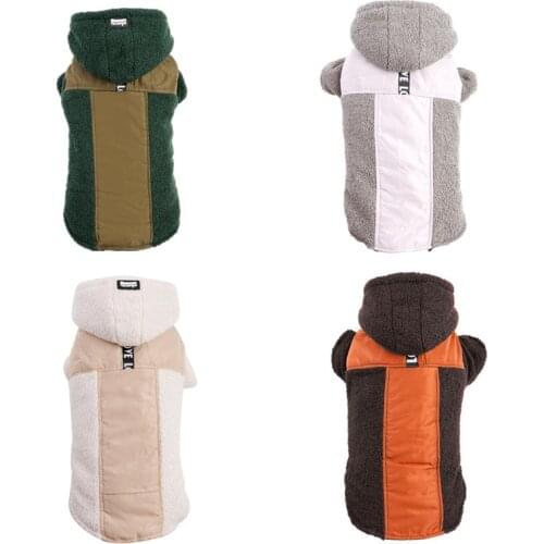 2020 Winter Dog Thick Warm Breathable Splice Jacket Coat Pet Clothes for Small to Medium Dogs Winter S-2XL