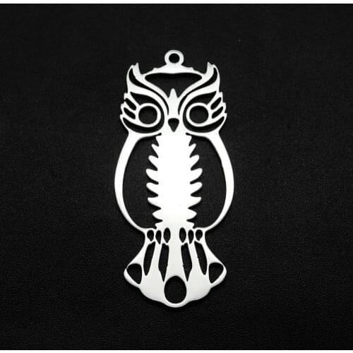 5pcs/lot 100% Stainless Steel 40x18mm Night Owl DIY Charm Earring Finding Wholesale Geometric OEM Order Accepted Necklace