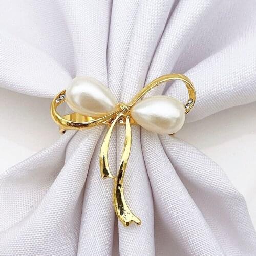 6PC Simple Golden Napkin Ring Butterfly Bow Tie Napkin Buckle Hotel Restaurant Mouth Cloth Ring Metal Napkin Ring Dropshipping