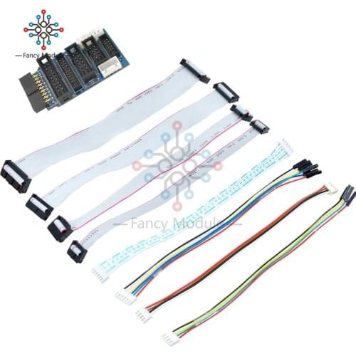 8Pcs 4P 6P 10P 20P Gray Flat Ribbon Data Cable For J-Link ARM Adapter Board 2.54mm 2.00mm Lenght 20cm XH2.54 to 20cm DuPont Line