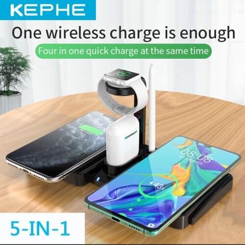 5 in1 Fast Wireless Charger Dock Stand Fast Charging For Apple Watch Series 5 4 3 2 1 Iphone 11 Pro Max XS MAX XR IWatch Charger
