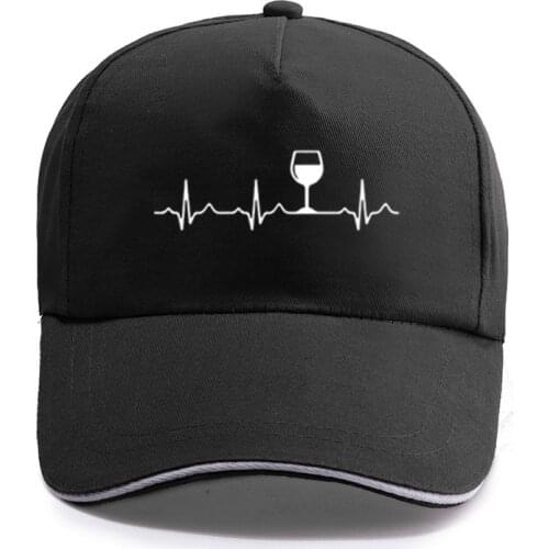 New Wine Heartbeat Funny Print Baseball Cap Unisex Women Men Casual Cotton Hat Snapback Hats Trucker Caps Sun-Hats