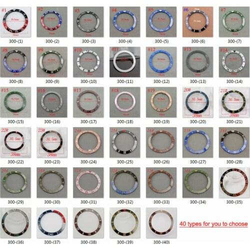 Titanium Material Ceramic bezel( 40 color chosen) red/black/green/white circle insert fit 40mm case mechanical mens watch P300