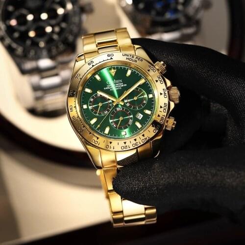 2021 NEW CADISEN Watches Men Top Brand Luxury green dial Mechanical pilot Waterproof 100M Sport Watch reloj automatico de hombre