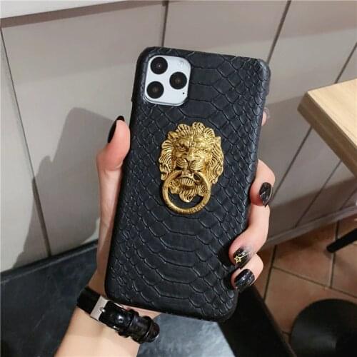 Snake PU Leather Hard Phone Case For iphone 11 Pro 5 5S 6 6S 7 8 Plus X XR XS Max phone 12 Pro max lion ring cover Coque