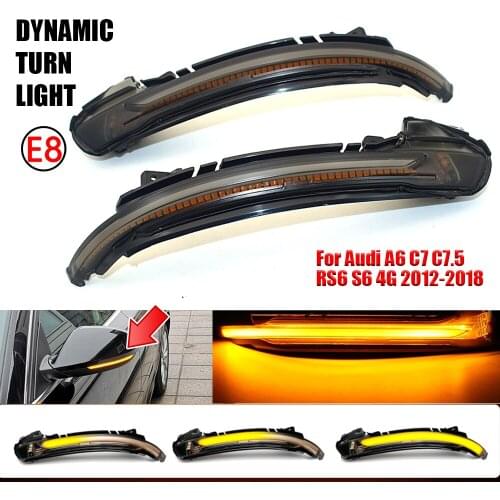 Dynamic LED Turn Signals For Audi A6 C7 C7.5 RS6 S6 4G 2012-2018 Flowing Light Rearview Mirror Indicator Blinker